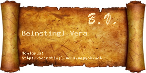 Beinstingl Vera névjegykártya